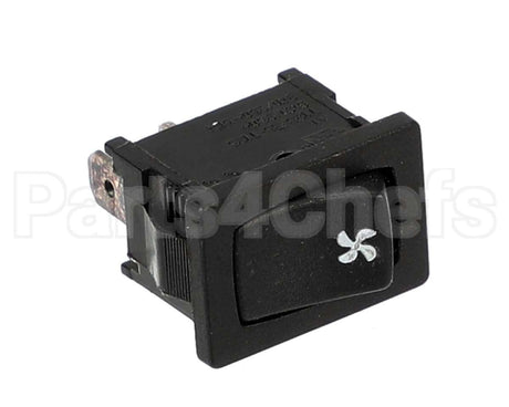 1026317A Perlick Switch, Momentary, Black, Fan Symbol