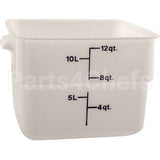 12SFSP148 Compatible Cambro Container Sq 12Qt -148 Poly/White