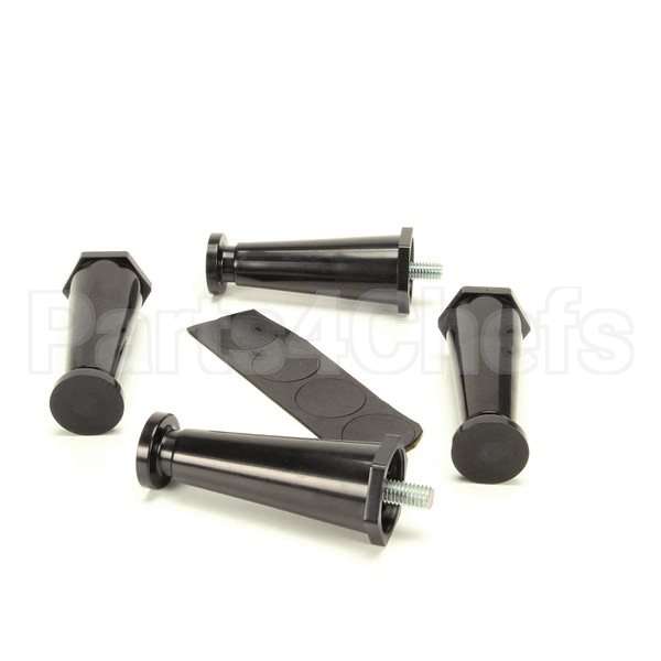 13255.0003 Compatible Bunn Kit, Leg-4.0 Adj Blk Plstc Flg