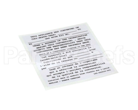 155-000039-001 Pitco Conversion Sticker