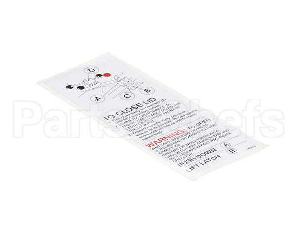 16181 Henny Penny Label - Lid Operating Instruct