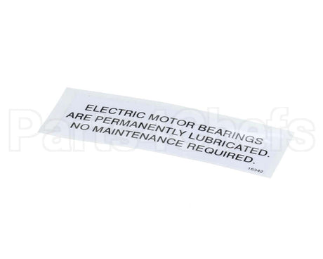 16342 Henny Penny Label - Electric Motor