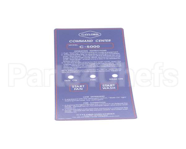 16907 Gaylord C-5000 Mylar Faceplate