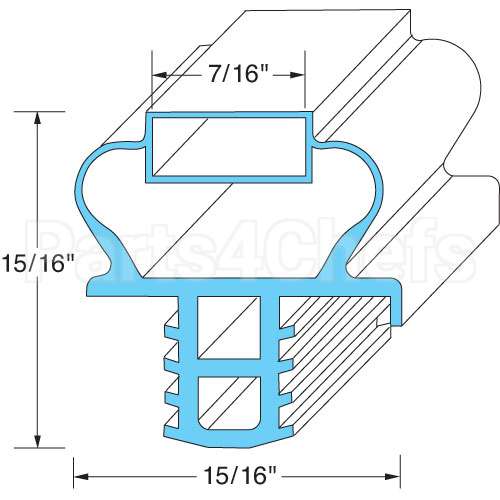 1702751 Compatible Delfield Door Gasket 23" X 59"