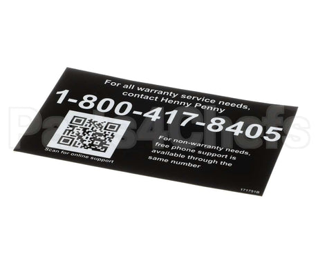 171751 Henny Penny Label-Tech Support, Us-Can