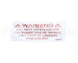 18615 Henny Penny Label - Drain Valve Warning