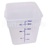 18FSPP190 Compatible Cambro Container Sq 18Qt Semi-Clr