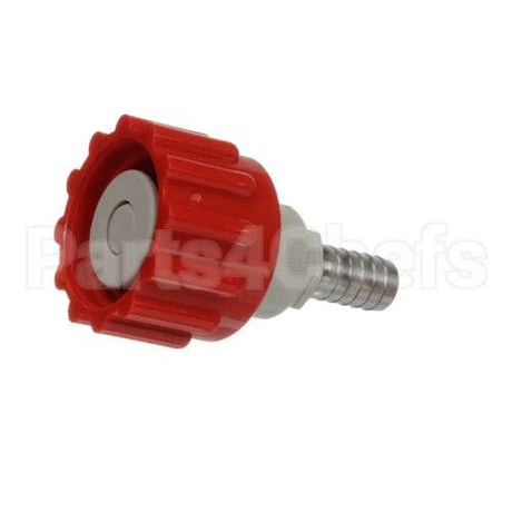 20-1104-20 Lancer Bib Connector, Ss 3/8 Barb,Red