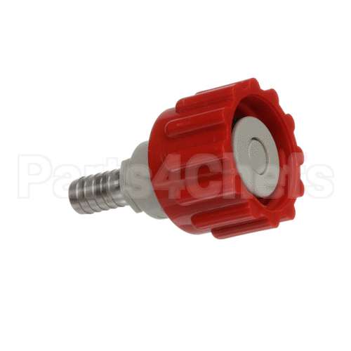 20-1104-20 Lancer Bib Connector, Ss 3/8 Barb,Red
