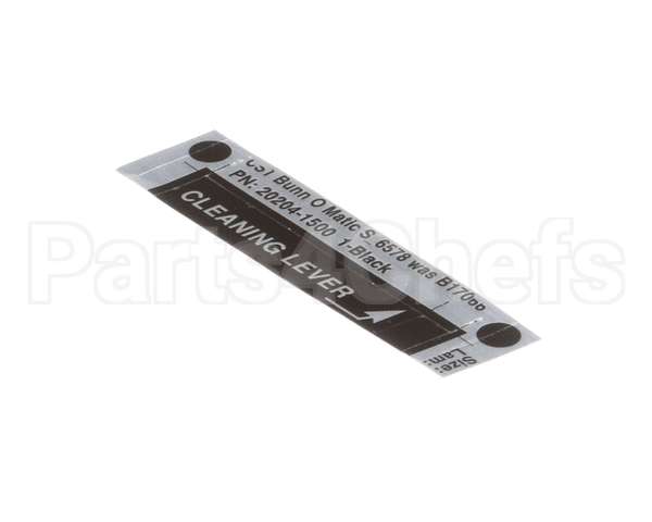 20204.1500 Bunn Decal, Cleaning Lever
