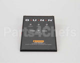 21112.1000 Bunn Panel Assembly, W/Indicator Lamps