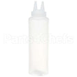 2212-13 Compatible Vollrath Bottle, Squeeze, Twin Tip, 12Oz