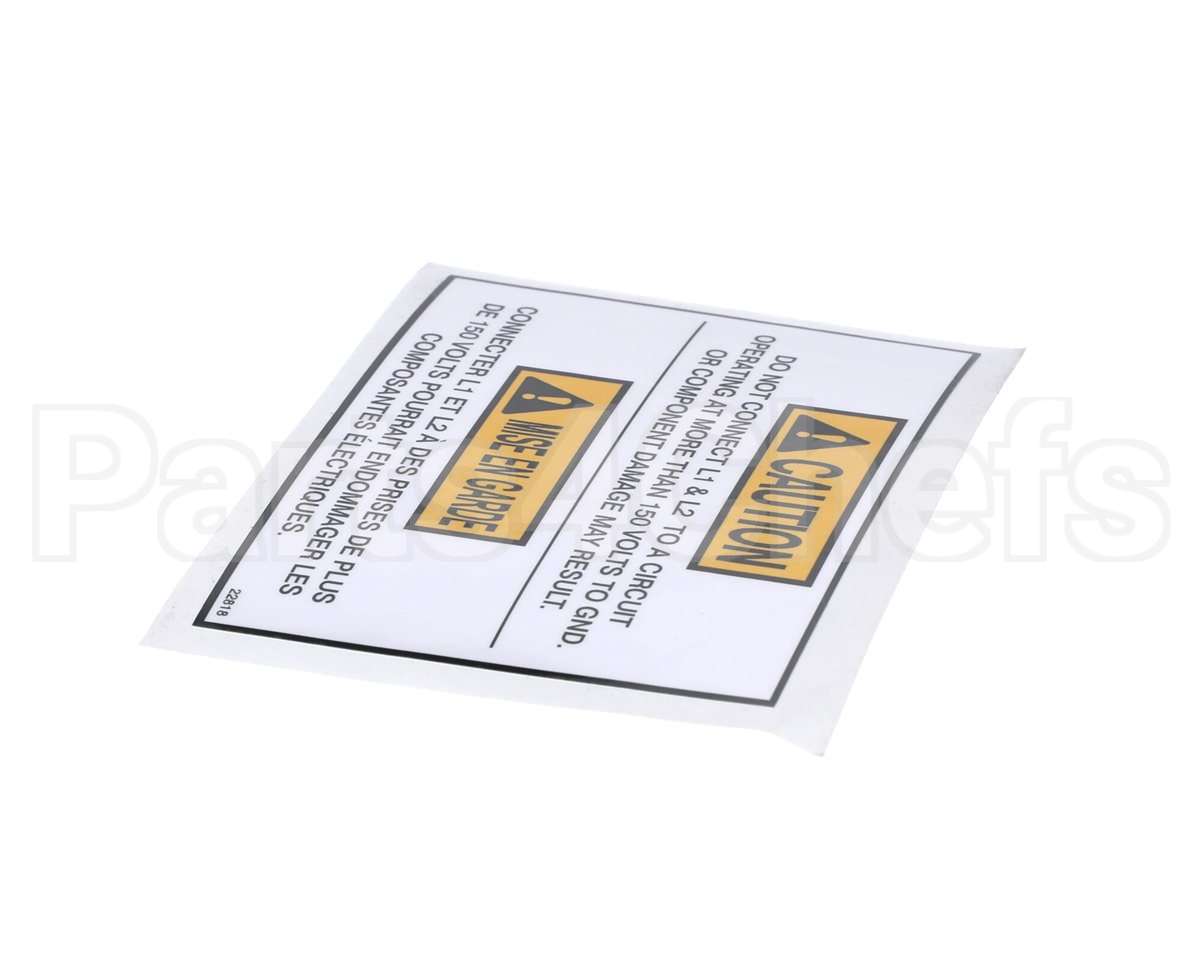 22818 Henny Penny Label-Caution V To Gnd Max