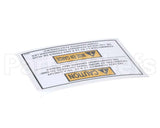 22818 Henny Penny Label-Caution V To Gnd Max