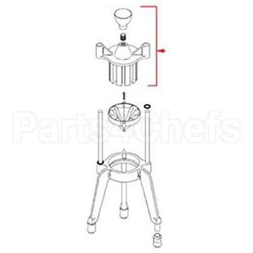 2322 Compatible Vollrath Head (6 Section, W/Knob)