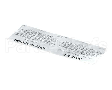 23315 Ultrafryer Decal, Warning Electrical Grou