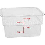 2SFSCW135 Compatible Cambro Container Sq Clear 2Qt