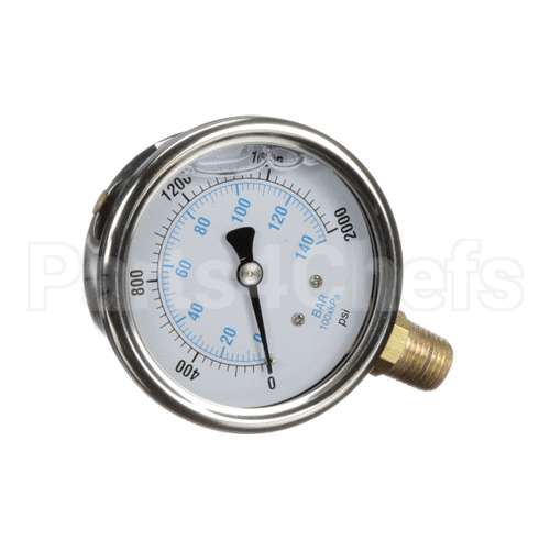 300-0166 Spray Master Gauge, Pres, 0-2000Psi 1/4M, Gly Filled