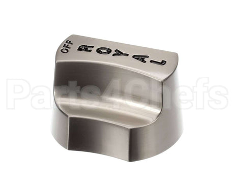 3095 Royal Range Nickel Plate Knob W/Black Letters