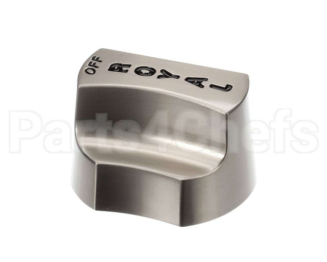 3095 Royal Range Nickel Plate Knob W/Black Letters