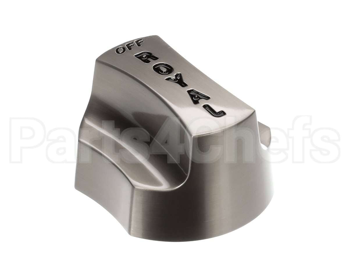 3095 Royal Range Nickel Plate Knob W/Black Letters