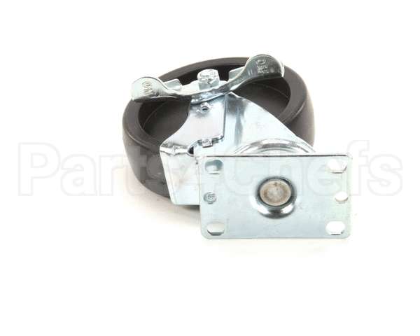 32192 Silver King Caster Plate 5In Wh/6 1/4 Th W/ Lock
