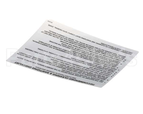 324509 Stoelting Decal Cleaning (Ss Shake)