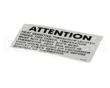 324594 Stoelting Decal Attention Heat Sensitive