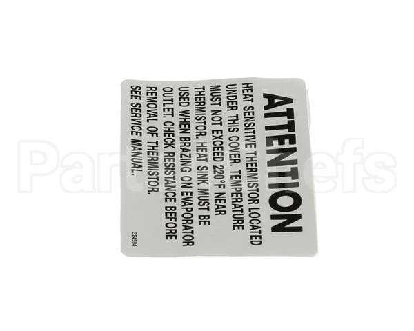 324594 Stoelting Decal Attention Heat Sensitive