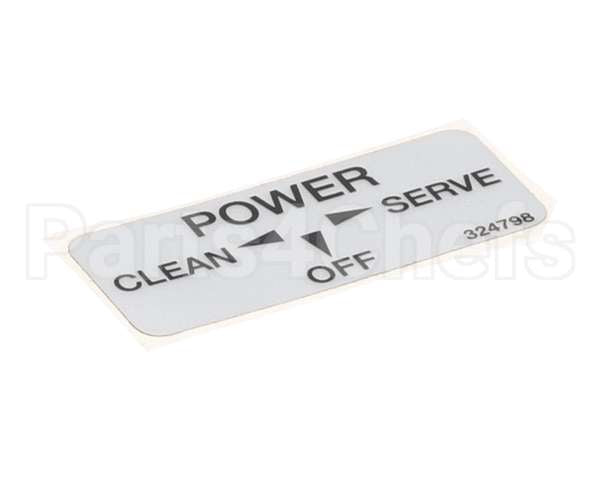324798 Stoelting Decal; Clean/Off/Serve