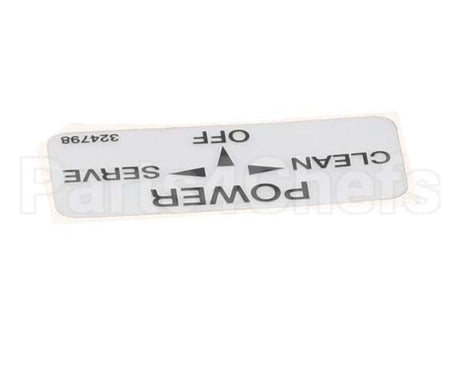 324798 Stoelting Decal; Clean/Off/Serve