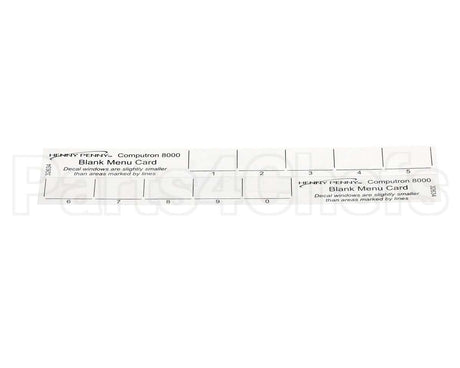 32634 Henny Penny Menu Card-C8000 Blank