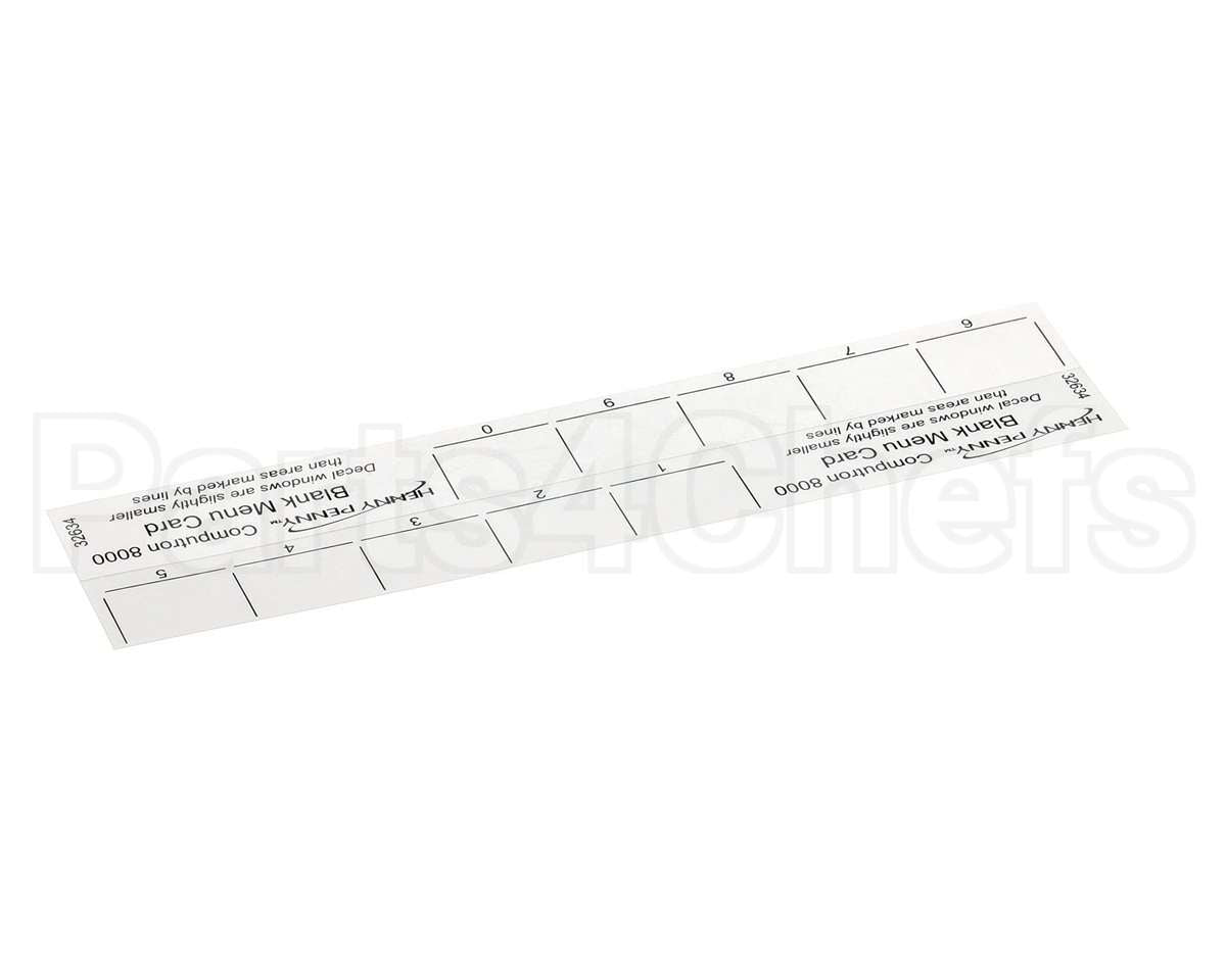 32634 Henny Penny Menu Card-C8000 Blank