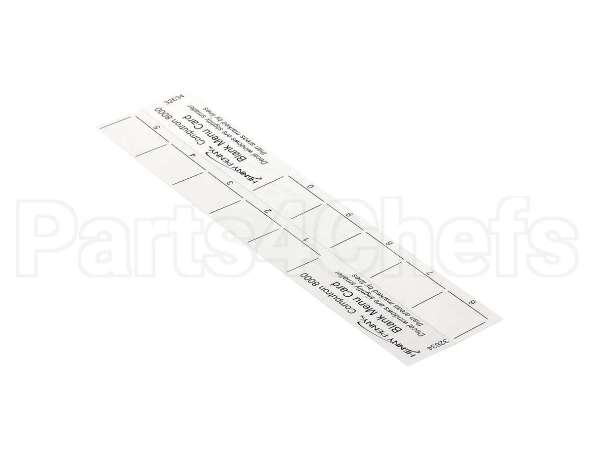 32634 Henny Penny Menu Card-C8000 Blank