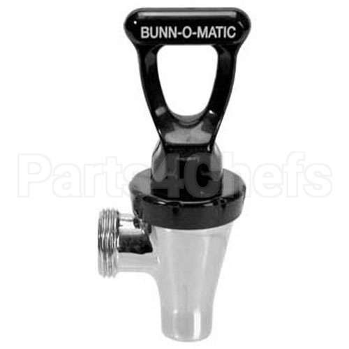3287-0003 Compatible Bunn Faucet, Fast Flw, Chr/Blk Hndl
