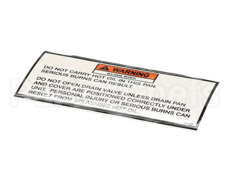 33448 Henny Penny Label-Drain Pan Warning