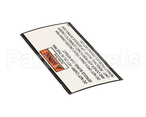 33448 Henny Penny Label-Drain Pan Warning