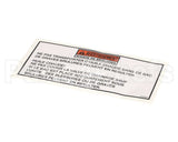 33590.0000 Henny Penny Label-Warning Drain Pan Fre