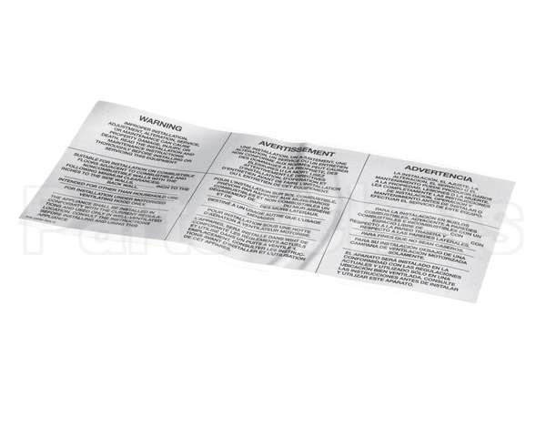 35000 Middleby Lbl,Warning-Improper Install