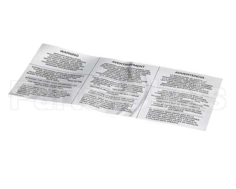 35000 Middleby Lbl,Warning-Improper Install