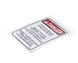 35822 Henny Penny Label-Lid-Danger