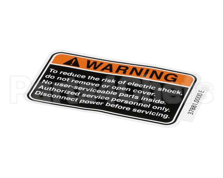 37881.0000 Bunn Decal, Warning No Svce Parts