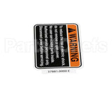 37881.0000 Bunn Decal, Warning No Svce Parts