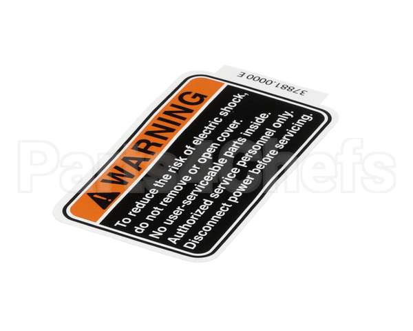 37881.0000 Bunn Decal, Warning No Svce Parts