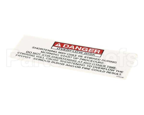 37933 Henny Penny Label-Danger Stirring