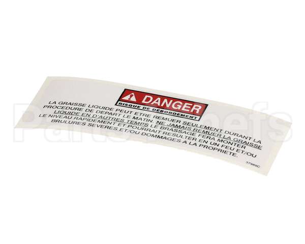 37989 Henny Penny Label-Danger Stirring Fre