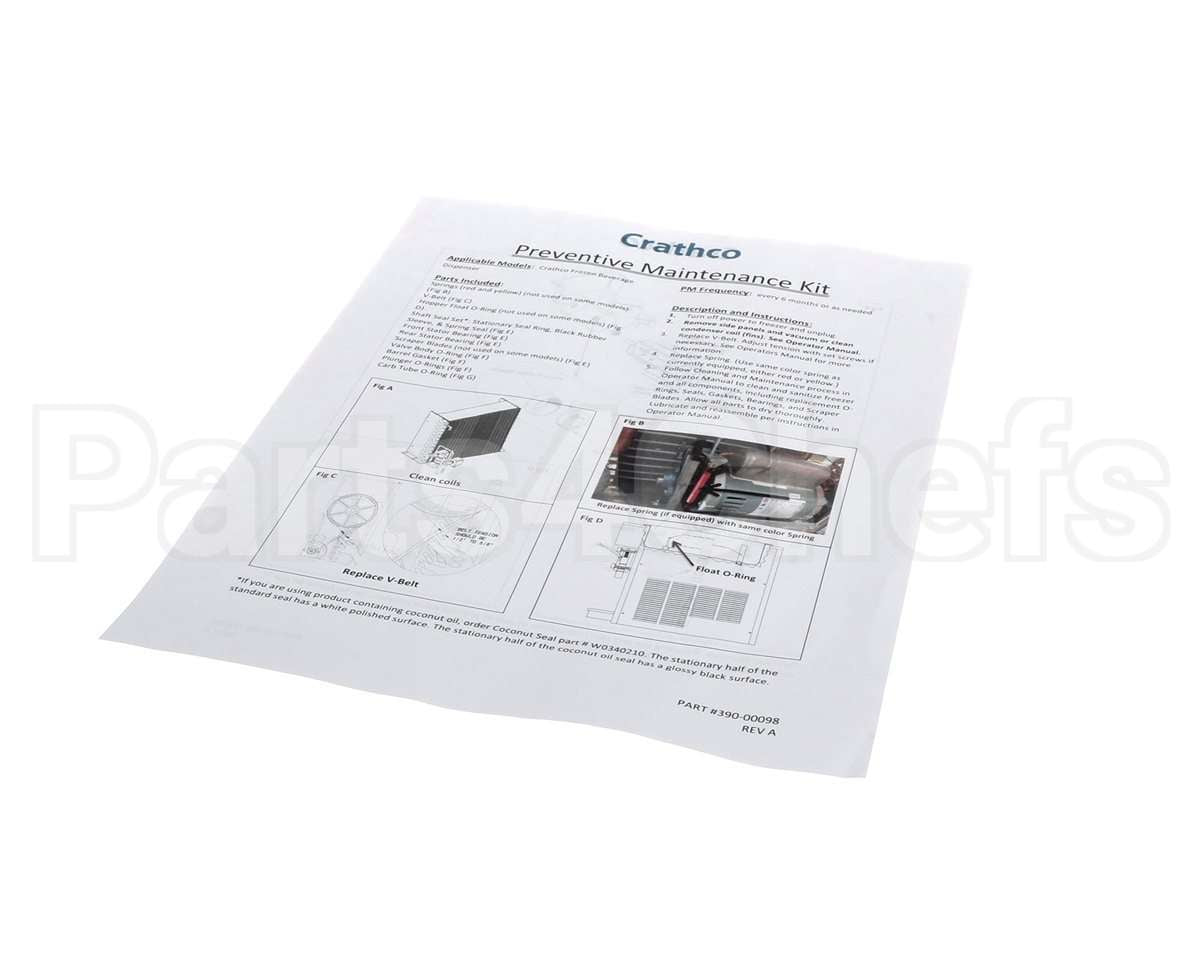 390-00098 Grindmaster Cecilware Instructions Pm Kit Cfb