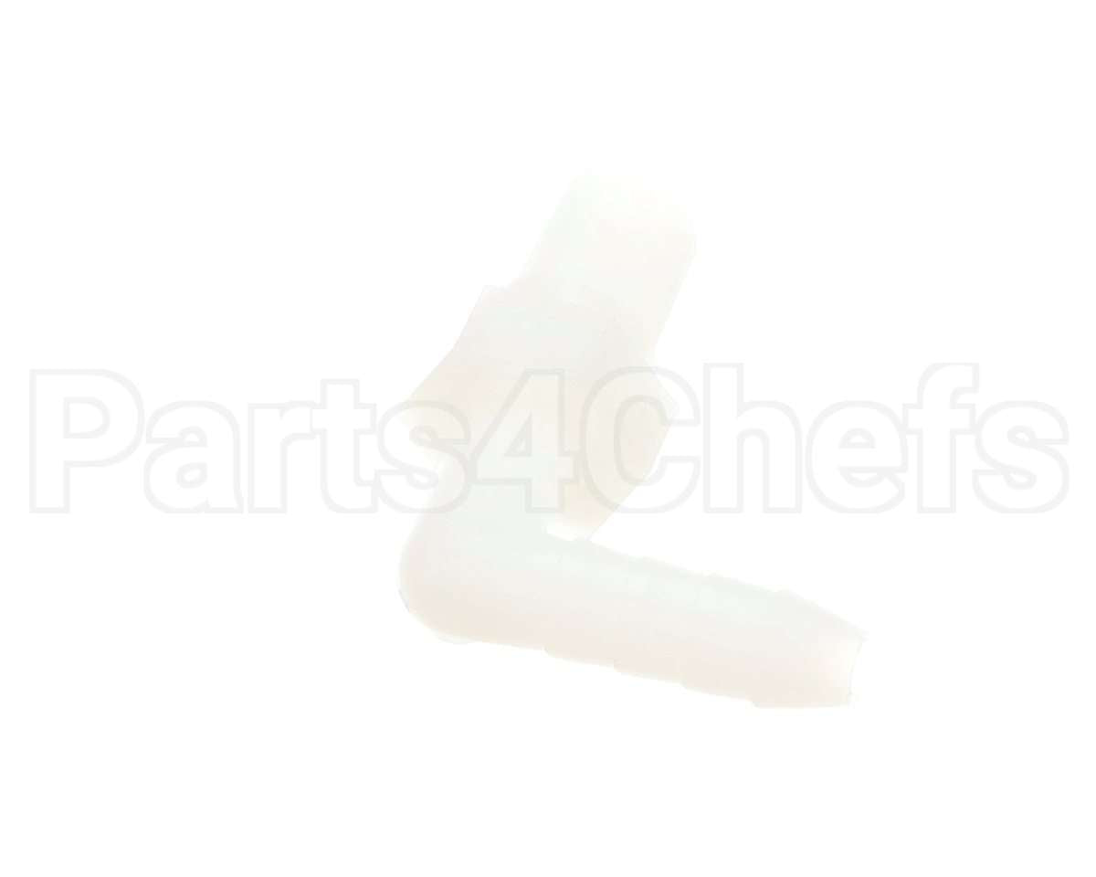 40880 Giles Fitting, 1/4 Barbed, 90-El, Nyl, 1/4 Npt