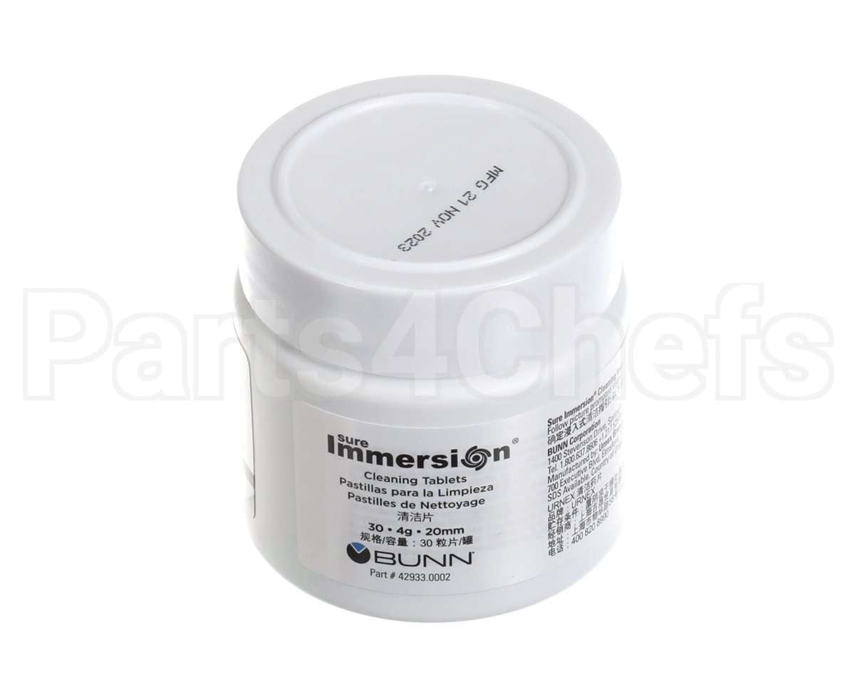 42933.0002 Bunn Tablet, Cleaning 1 Jar Sure Immersion