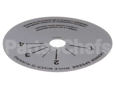 4400349 Univex Label,Srm20-40 Speed Control (98)(P)